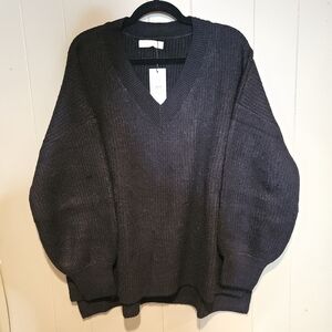 Primark Black Oversized V-Neck Sweater Women’s Size L